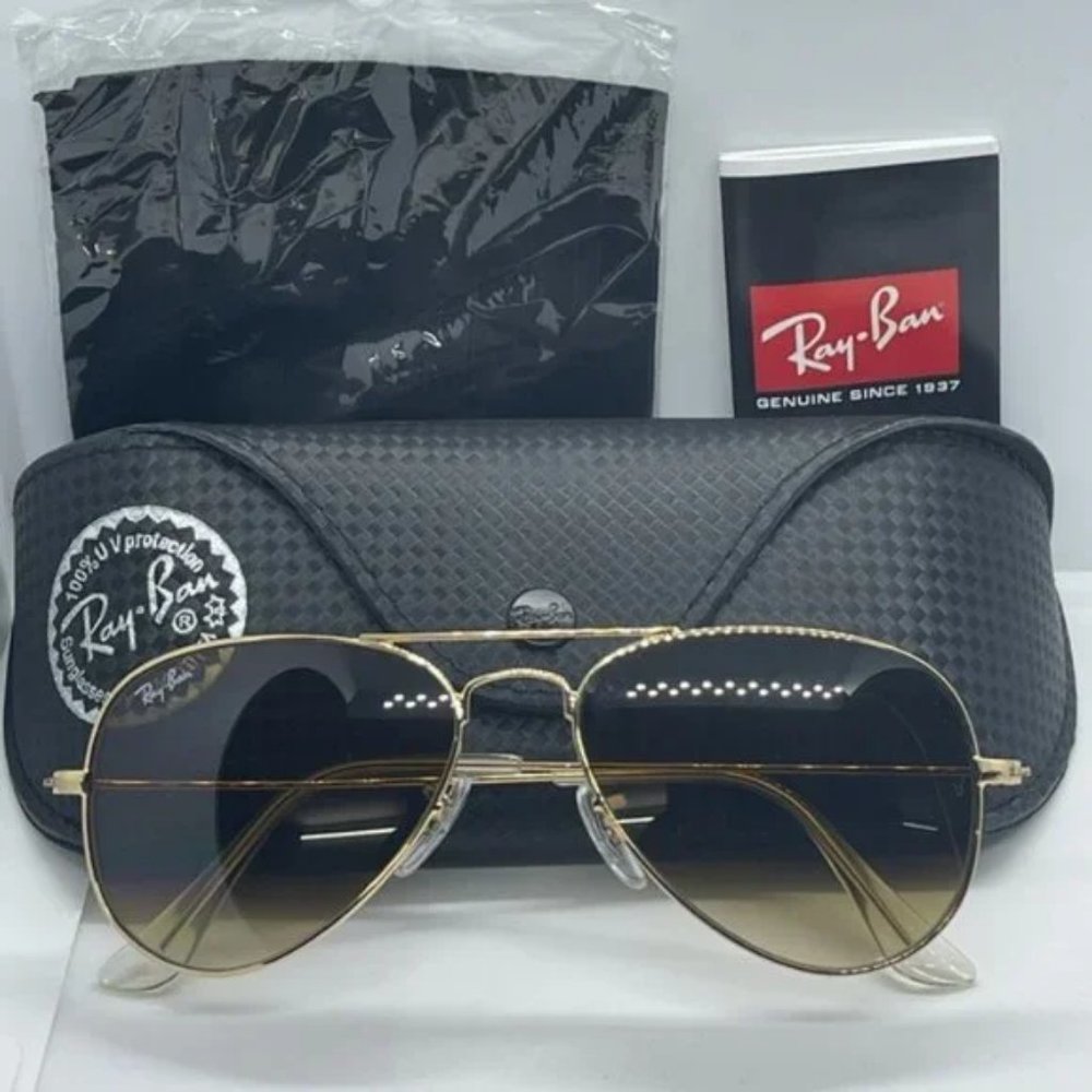 BNWT Rayban 3025 Gold with Brown Gradient Lenses various sizes - Picture 3 of 8